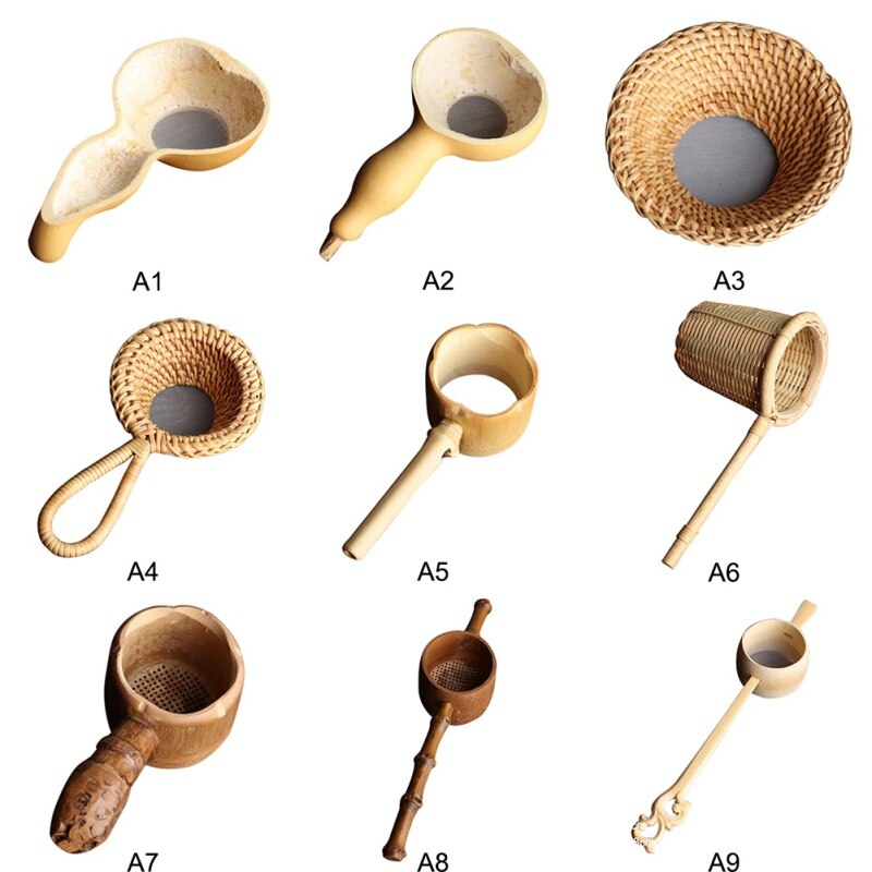 Japan Teaism Tea Table Decor Tea Decorative Tea Strainers Bamboo Rattan Gourd Shaped Tea Leaves Funnel Ceremony Accessories