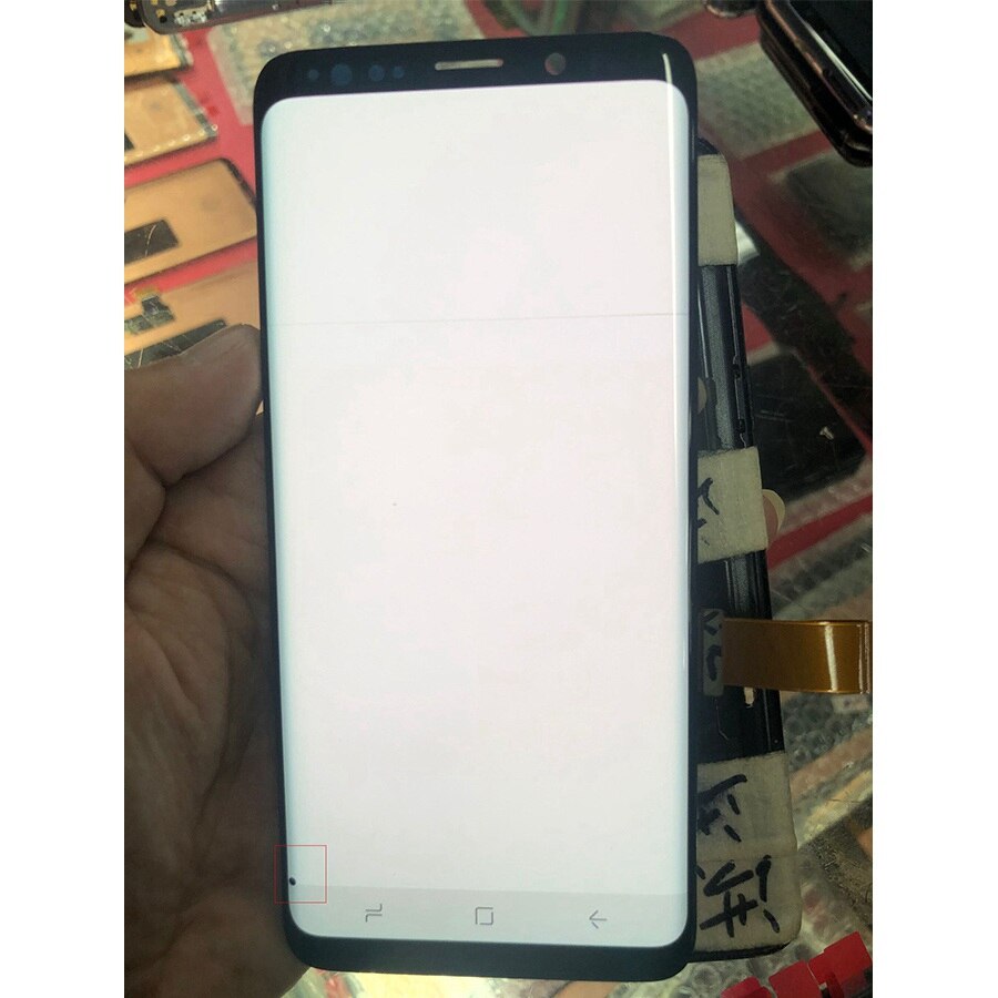 Para Samsung S8 pantalla LCD táctil S8 Plus pantalla LCD para Samsung S9 Plus Pantalla de línea de banda LCD pantalla defectuosa del teléfono móvil