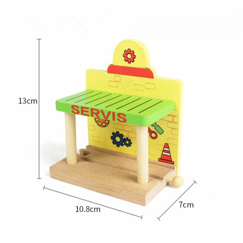 1PC di trasporto di Legno Pista del Treno Accessori Parcheggio Stazione Ferroviaria Fit per Thomas Biro Più Tracce Giocattoli Educativi per I Bambini: YELLOW