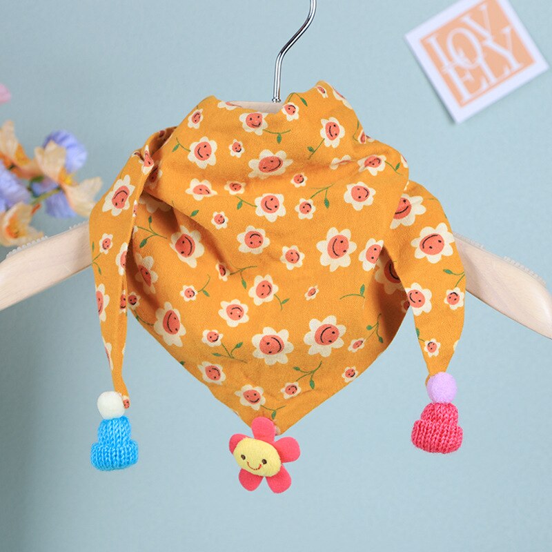 Sciarpa per bambina inverno autunno dolce stampa sciarpa per bambini sciarpa per bambini in cotone caldo antivento sciarpa a triangolo abbigliamento per bambini