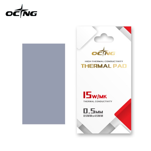 Ocng lämpötyyny 15w/ mk prosessori/gpu näytönohjain emolevyn silikonityyny monikokoinen pehmeä lämmönpoisto silikonityyny: 85 x 45 x 0.5mm