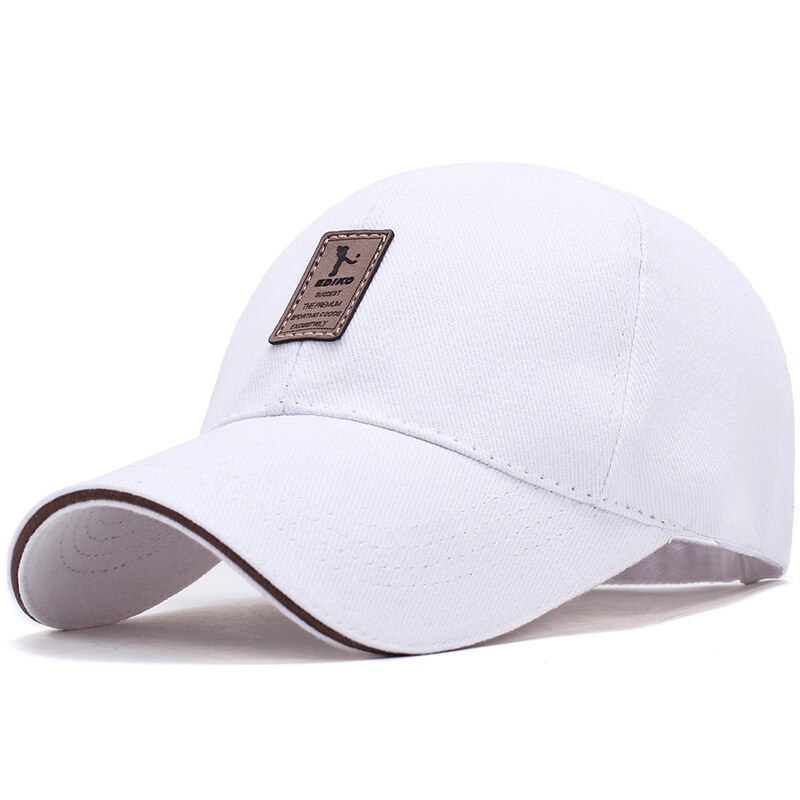 Ediko mærke baseballkasket afslappet hat forår mand kvinde bomuld justerbar ensfarvet mærke golfben: Hvid