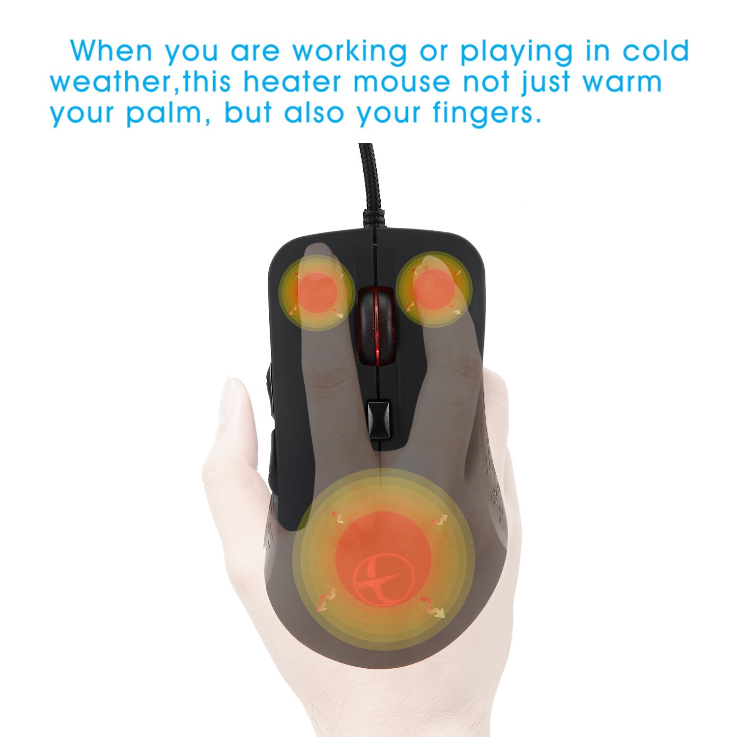 Heating Multi-Function Warm Hands up Warm Office Notebook Computer Parts Wired Game Photoelectric Mouse
