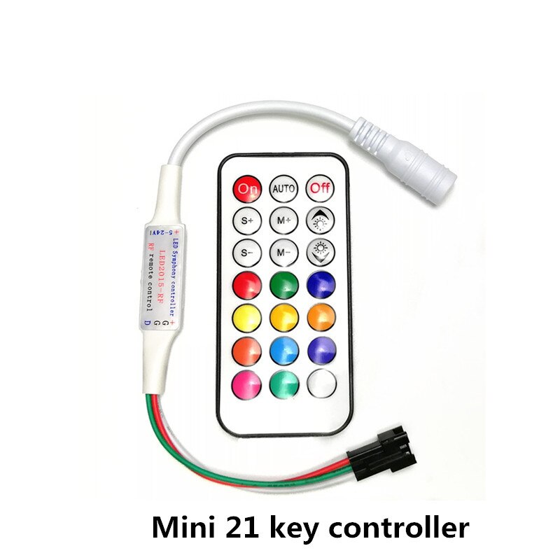 50 stücke 12mm WS2811 Volle Farbe LED Pixel Licht Modul DC 5V eingang IP68 wasserdichte RGB farbe 2811 IC Digital LED weihnachten Licht: Mini RF21 Regler