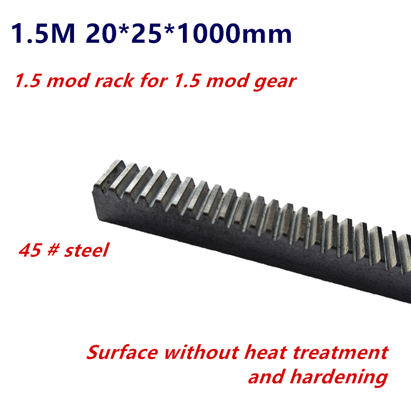 1pc 1.5M 1.5 Mod 20*25*1000mm Mold Gear Rack Precision CNC Rack Straight Teeth Toothed rack Router