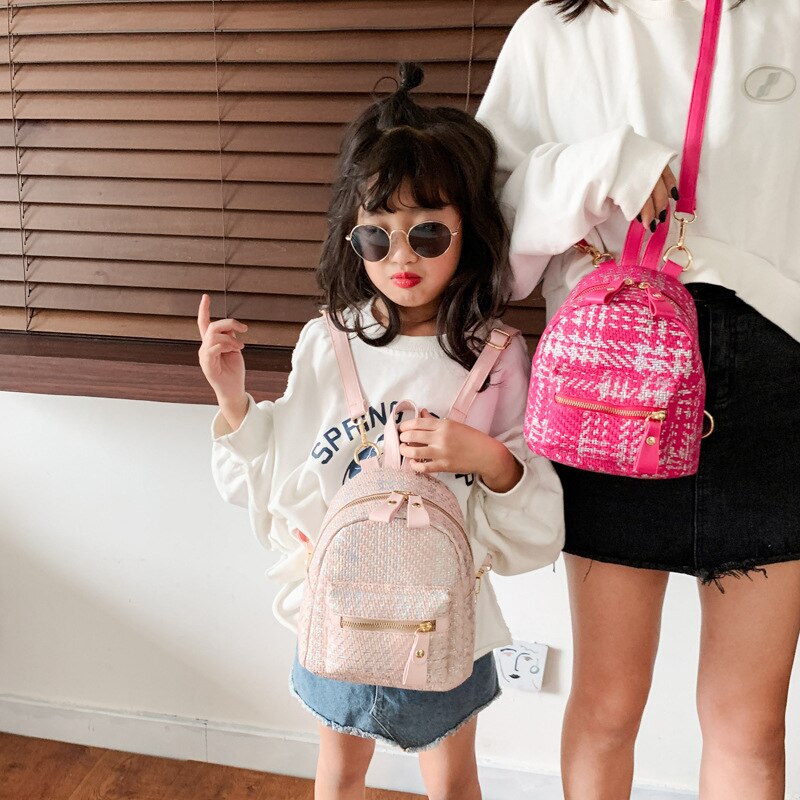 Kinderen Rugzak Geruite Vrouwen Tas Rugzak Een-Handed Bag Baby Leisure Reistas Kid 'S Meisjes Leuke school Boekentas