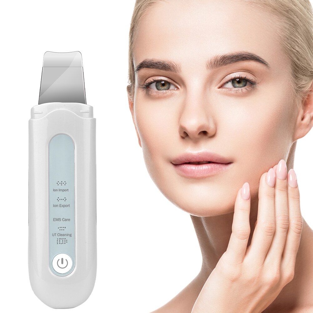 Ultrasonic Ion Skin Scrubber Deep Face Cleaning Spatula Peeling Shovel Facial Lifting Blackhead Pore Cleaner Beauty Instrument