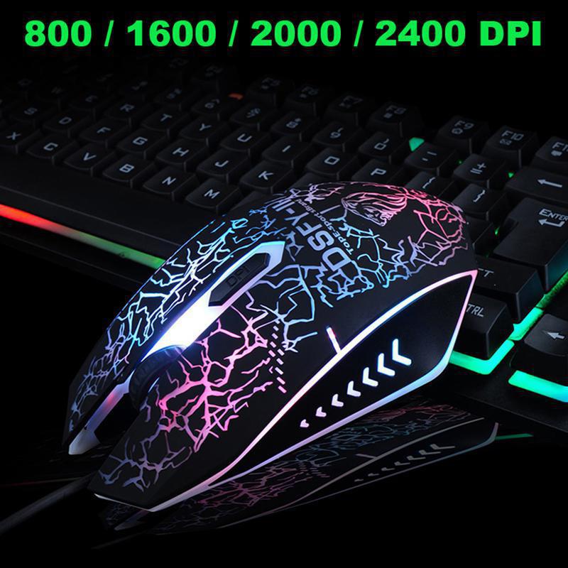 Backlight Usb Wired keyboard+mouse Set 2400DPI Gaming Keyboard And Mouse Set for PC Laptop PS4