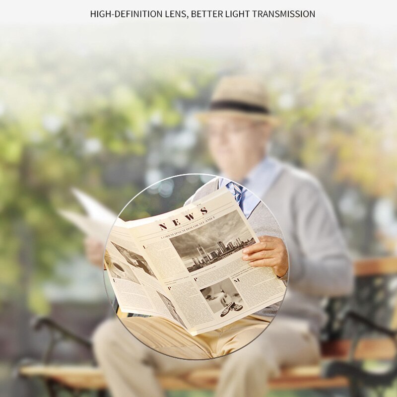 Reading Glasses Far And Near Dual-use Elderly Smart Zoom Anti-blue Light Anti-radiation Trimming Frameless Glasses