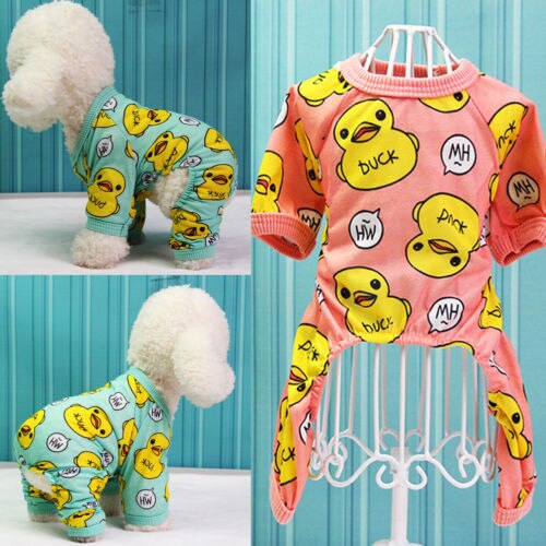 Cute Duck Dog Pajamas Cotton Small Dog Clothes Chihuahua Yorkie Bichon Pug Costume Puppy Clothing for Dog Jumpsuit