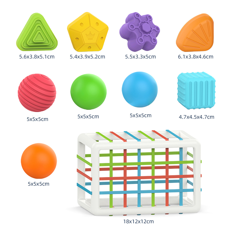 Children&#39;s Toys Baby Early Childhood Education Enlightenment Color Cognitive Hand Sensory Training Toy Rainbow Sessele: Large cuboid