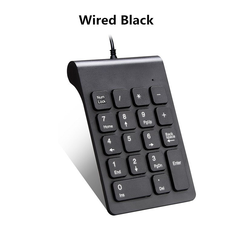 Multifunctional Numeric Keypad 2.4GHz Wired Numpad 18 Keys Digital Keyboard For Accounting Teller Laptop Notebook Tablets: Wired Keyboard Black