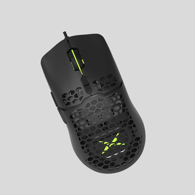 Delux  m700 67g pmw 3389 lätta trådbundna möss gamingmus rgb 7 knappar helt programmerbar honeycomb ihålig mus gamer: M700 svart pmw 3389
