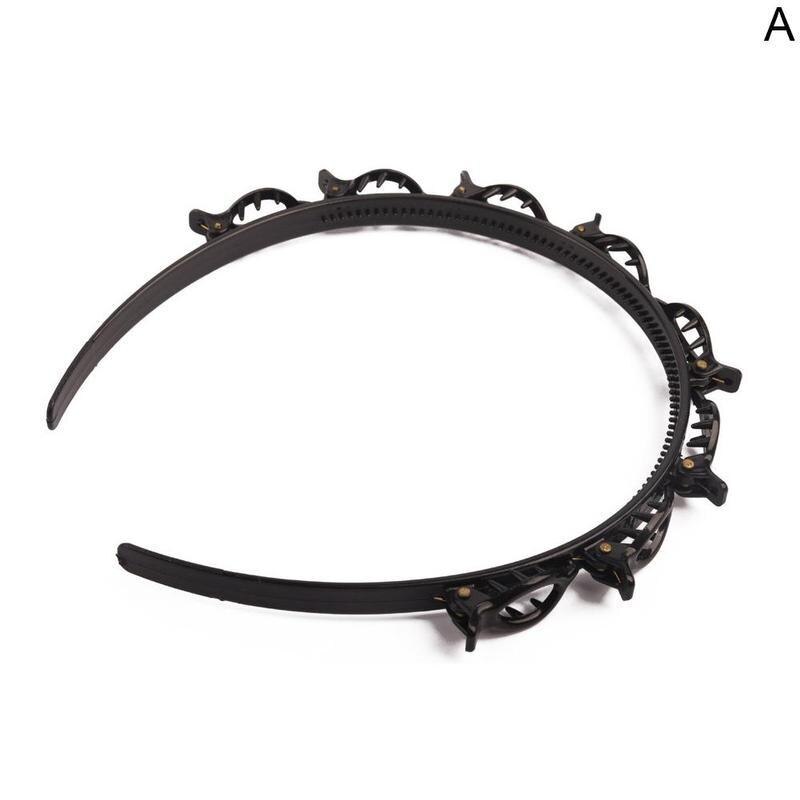 1pc dobbelt pandehår frisure hårnål frisør hårnål let at bruge klip dobbelt pandehår frisure hårnål: Sort