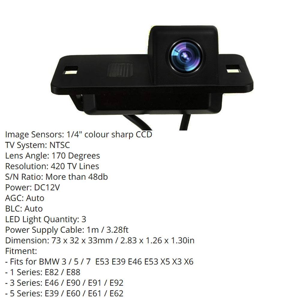 Car Rear View Camera Reverse Camera CCD For BMW 3/7/5 Series E39 E46 E53 X5 X3 X6 original Android DVD GPS Monitor Parking