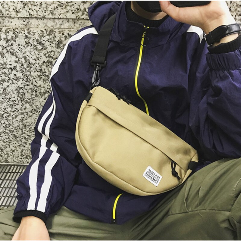 Harajuku Shoulder Bag Men Chest Bags Street Style Trend Canvas Crossbody Bag Casual Unisex Outdoor Crossbody Chest Pack Bags