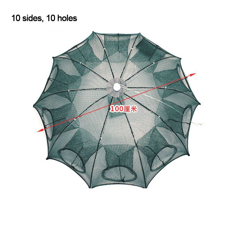 Fishing Net 4-12 Holes Umbrella Automatic Shrimp Cage Nylon Foldable Crab Fish Trap Net Cast Folding Fishing Network
