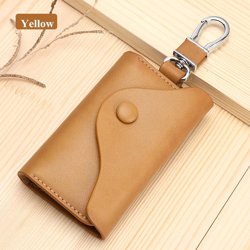 ZUID GOOSE Mannen Lederen Retro Autosleutel Houders Multifunctionele Sleutel Portefeuilles Key Pouch Vrouwen Organizer Bag Huishoudster: Yellow