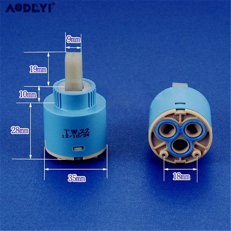 25mm / 35mm / 40mm Ceramic Cartridge Faucet Cartridge Mixer Low Torque Faucet Accessories Spindle Free Rotation Flat Base