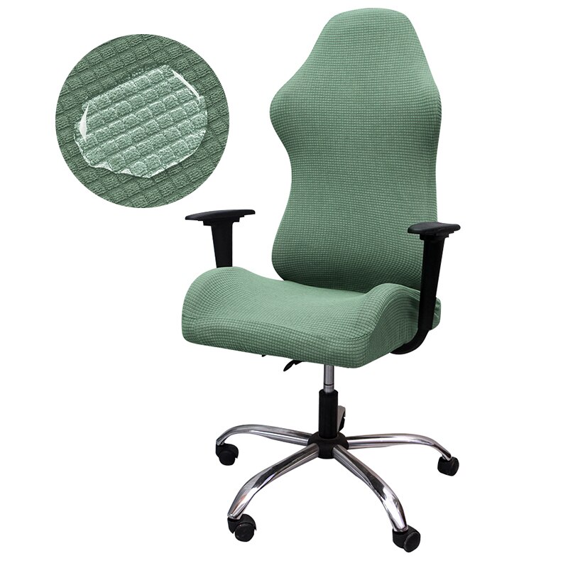 Waterdichte Stof Gaming Stoel Cover Stretch Anti-Slip Plaid Bureaustoel Covers Goedkope Game Stoel Hoes Voor Office Home: Cyan