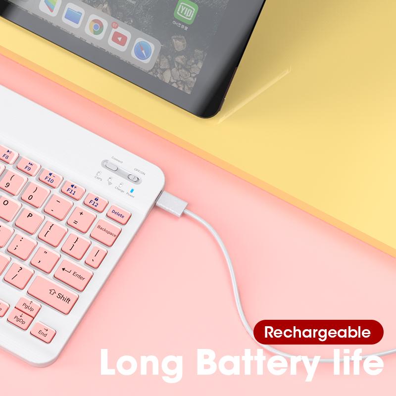 Bluetooth Keyboard For iPad Tablet Wireless Keyboard And Mouse Mini 60% Pink Keyboard Mouse Keycap Computer Office Mouse