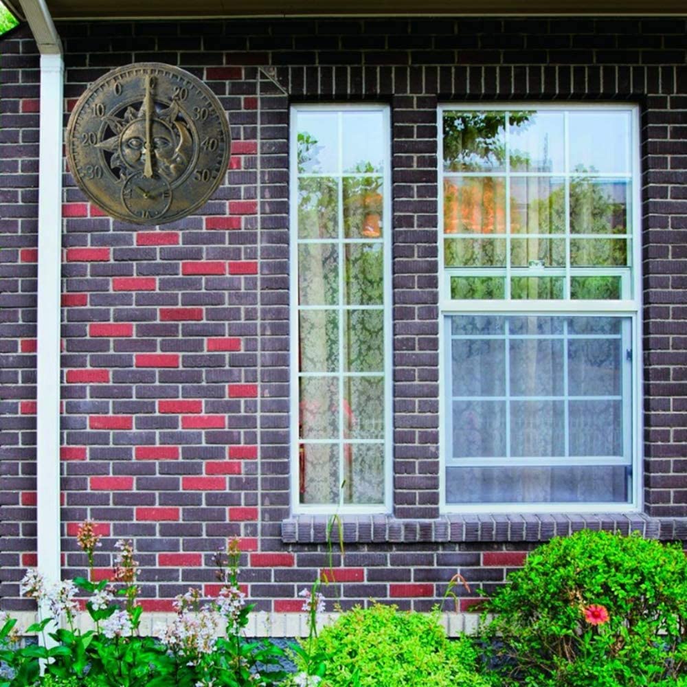 Reloj de pared grande para jardín, termómetro Vintage para interior y exterior, adorno para valla, estación meteorológica