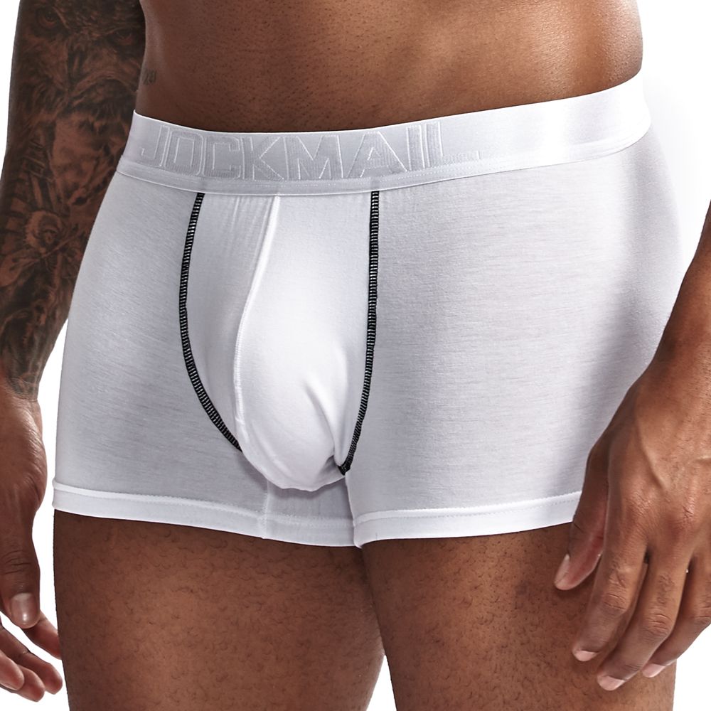 JOCKMAIL Men&#39;s Modal soft Men&#39;s Underwear boxershort Scrotum Care Capsule Function Youth Health Seoul convex separation Boxer: white / L