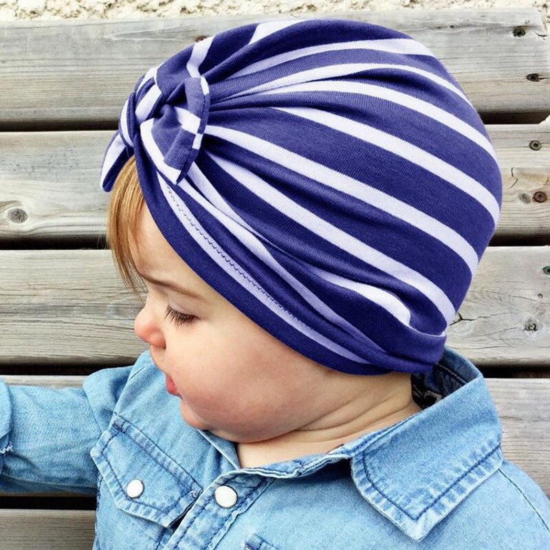Baby Gestreepte Hoed Plain-Knit Hoed Multicolor Kinderen Konijnenoren Leuke Multicolor Gestreepte Geknoopt Pull-Up Hoed Baby Hoed Levert