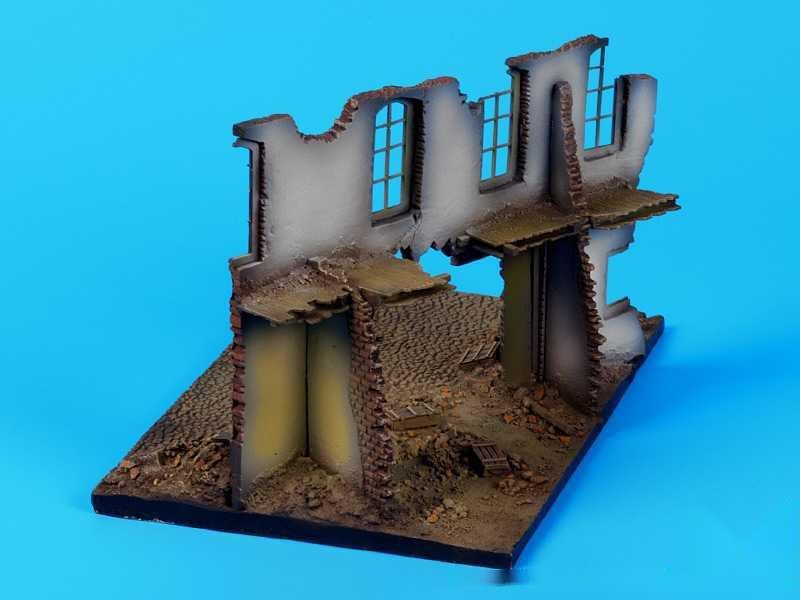 1/72 harz druckguss Szene Layout Requisiten Grau Modell schlicht Gebrochen Zauberstab Ruinen Webseite Plattform (14,5 x13x12)