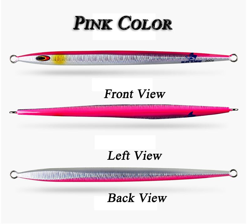 Lika snabba jiggar locka vertikal sportfiskare sjunkande glöd metalljigg 150 g 200 g 250 g 300g hastighet fallande jigging metallfiske locka vertikalt bete: Per st rosa färg / 250g
