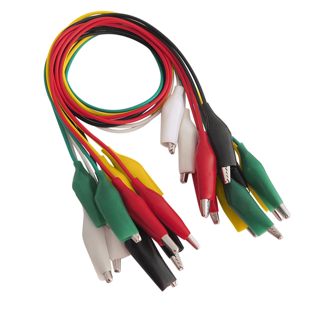 10 Pcs Double-Ended Wire Test Leads Alligator Clips Jumper Crocodile Clips Cable Alligator Testen Draad