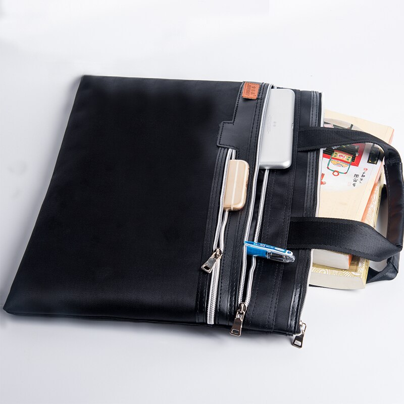 Canvas Office Zipper Bag For Portable File Bags Large Capacity Men's And Women's Handbags