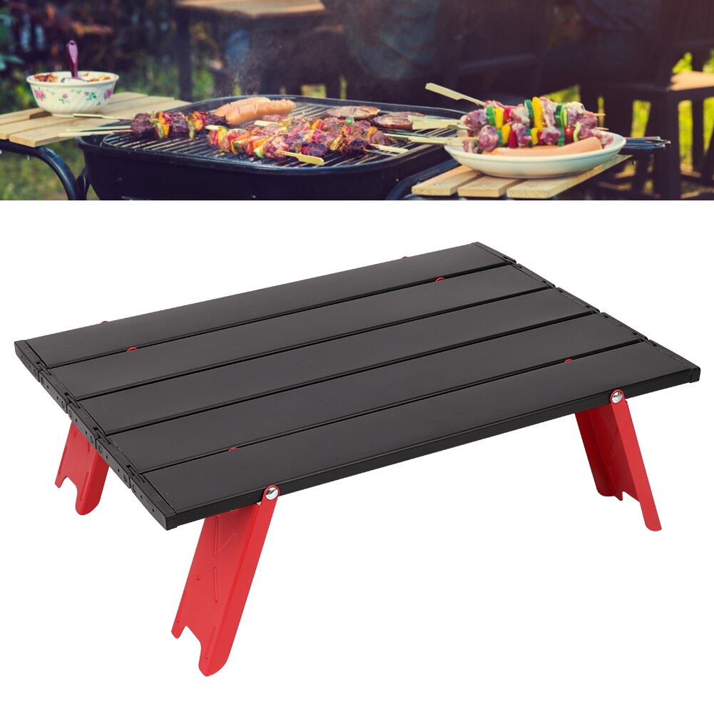 Mini Aluminum Alloy Folding Table Picnic Table Lightweight Folding Table for Outdoor BBQ Backpacking Camping with a storage bag