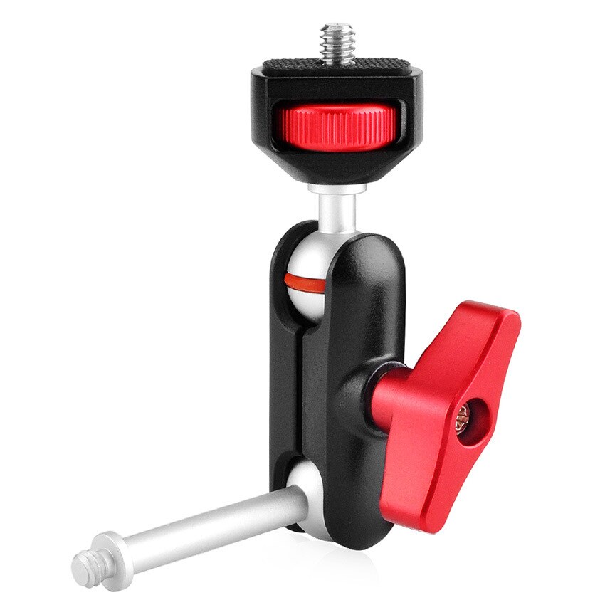 Vlogging articulando o braço mágico com o adaptador universal da montagem do monitor de vídeo da câmera do parafuso duplo ballher1/4 screw para a luz conduzida da gaiola: Vlogging Magic Arm