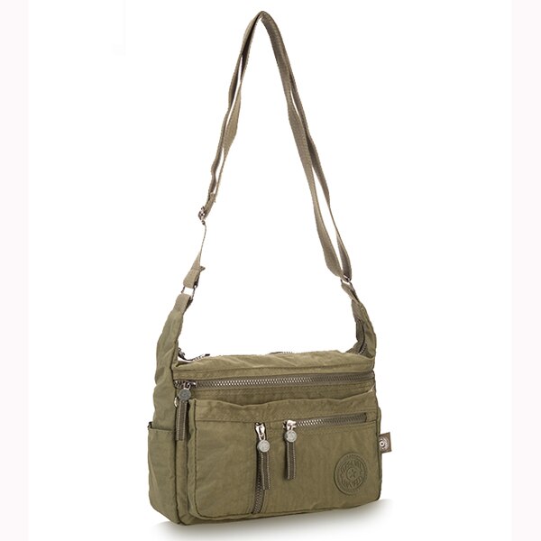 TEGAOTE Small Bags for Women Messenger Crossbody Shoulder Bag Beach Nylon Ladies Solid Bolsa Feminina Multi Zipper Satchel: Army Green