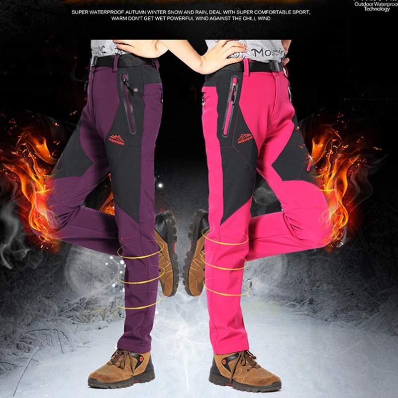Pantalon surdimensionné pour femme, imperméable, respirant, pour l'hiver, pour randonnée, Ski, Camping, escalade, Softshell, M-4XL
