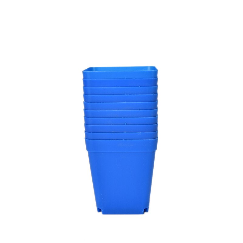 Jardinière plastique multicolore 10 pièces | Pot carré de plantes en plastique, Pot de fleur, de jardin, décor de maison: Blue