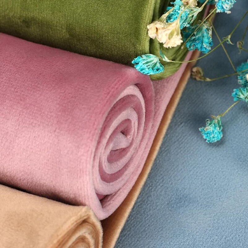 Pure Colour Dutch Velvet Fabric for Sewing Clothes Upholstery DIY Home Decor Textile by the Half Meter