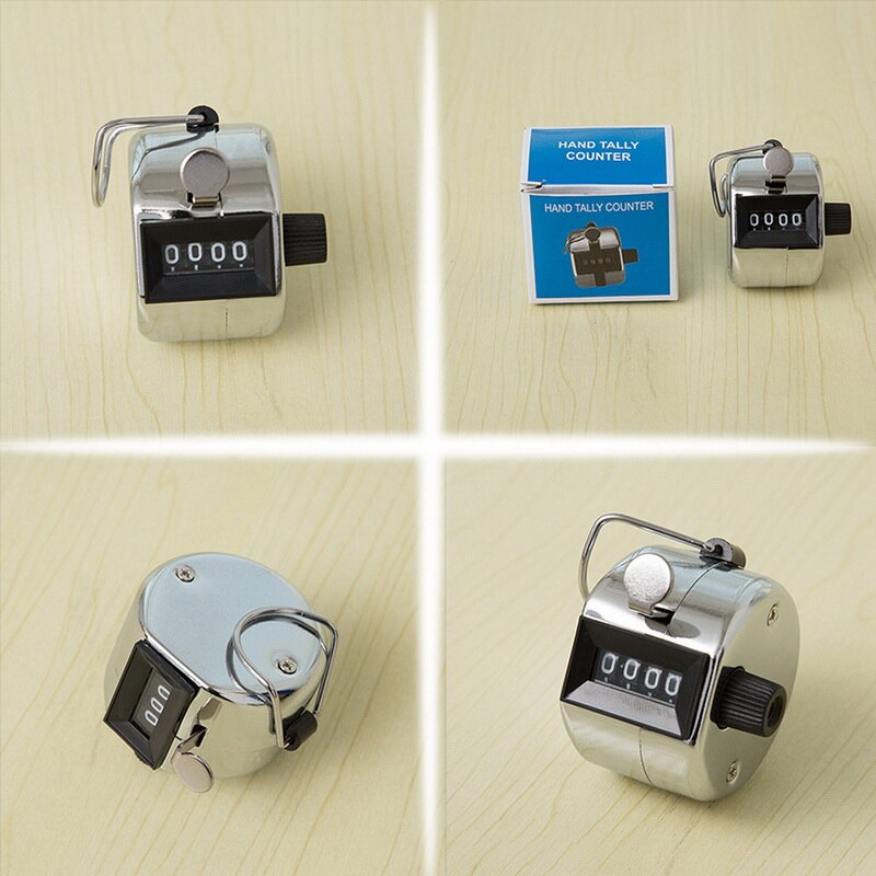Brand Portable Hand Held 4 Digits Counter/ Silver Manual Scientific Counting
