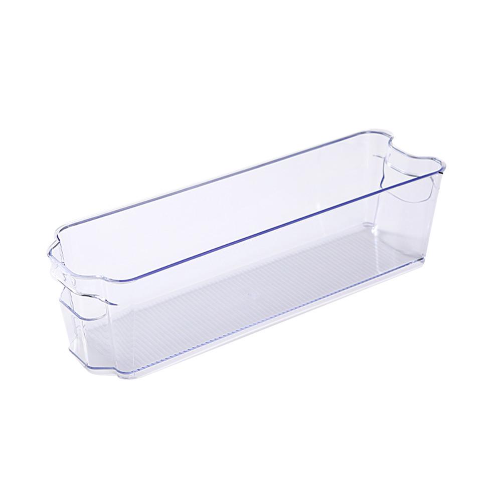 Clear Pantry Organizer Bins Household Plastic Food Storage Basket Box For Kitchen Countertops Cabinets Refrigerator Freezer: 37.2 x 10.4 x 9.9cm