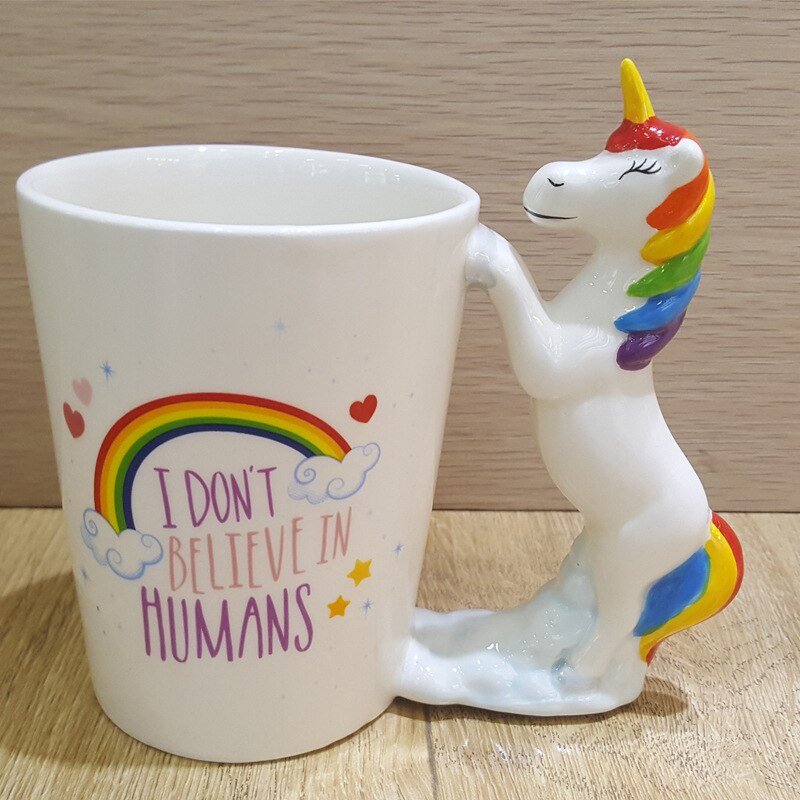 1 stücke Einhorn tassen kaffee tassen Kreativität 3D Handgemalte Ebene Keramik Nette Kaffee Becher Wasser Tasse Getränk Für freunde: 1