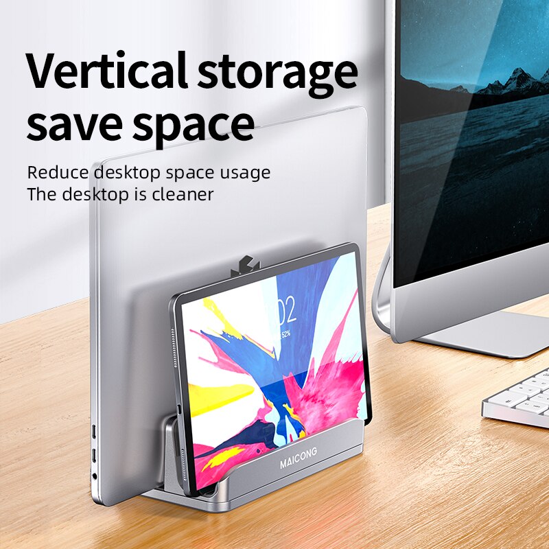 Mc LS818 Laptop Stand Opvouwbare Aluminium Laptop Houder Notebook Verticale Stand Voor Macbook Air Tablet Houder