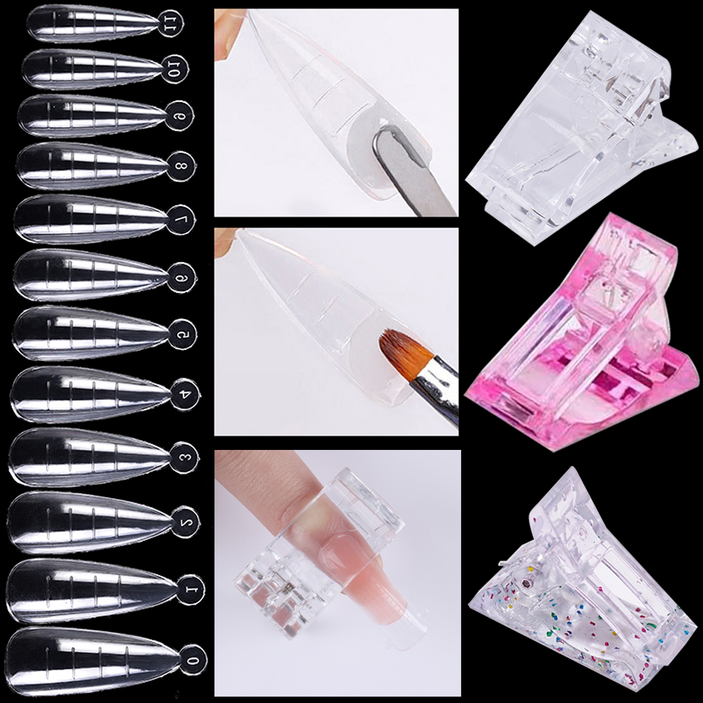 Faux-ongles transparents pour Gel, pince à ongles, forme rapide, Extension des ongles, outils de construction de manucure