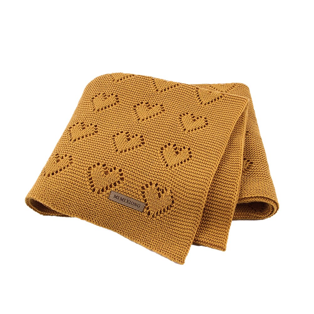 100x80cm Newborn Baby Blankets Summer love knitted Solid Color Baby Bedding Quilt Swaddle Sleeping Wrap Cover Blanket