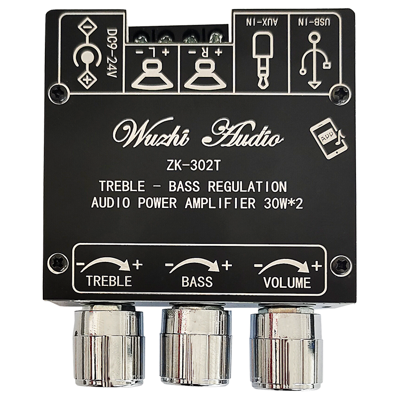 Wzmacniacz Bluetooth Płytka - 5.0 Audio Power Amplificador 2.0 2.1 Subwoofer Stereo 15W 30W Kontrola Bass APP