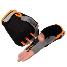 Guantes para hombre medio dedo tela suave transpirable antideslizante levantamiento de pesas deportes gimnasio guantes soporte de muñeca