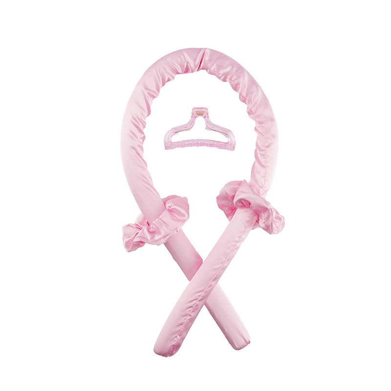 Heatless Curling Rod No Heat Hair Curlers Ribbon Headband Hair Rollers Sleeping Soft Curl Bar Wave Formers Hair Styling Tool: Rubber-PKX
