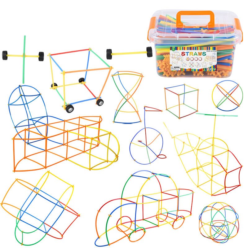 Plastic 4D Straw Bouwstenen Joint Grappige Ontwikkeling Speelgoed Geometrische Vorm Blok Voor Baby Onderwijs Spelen Speelgoed Zll