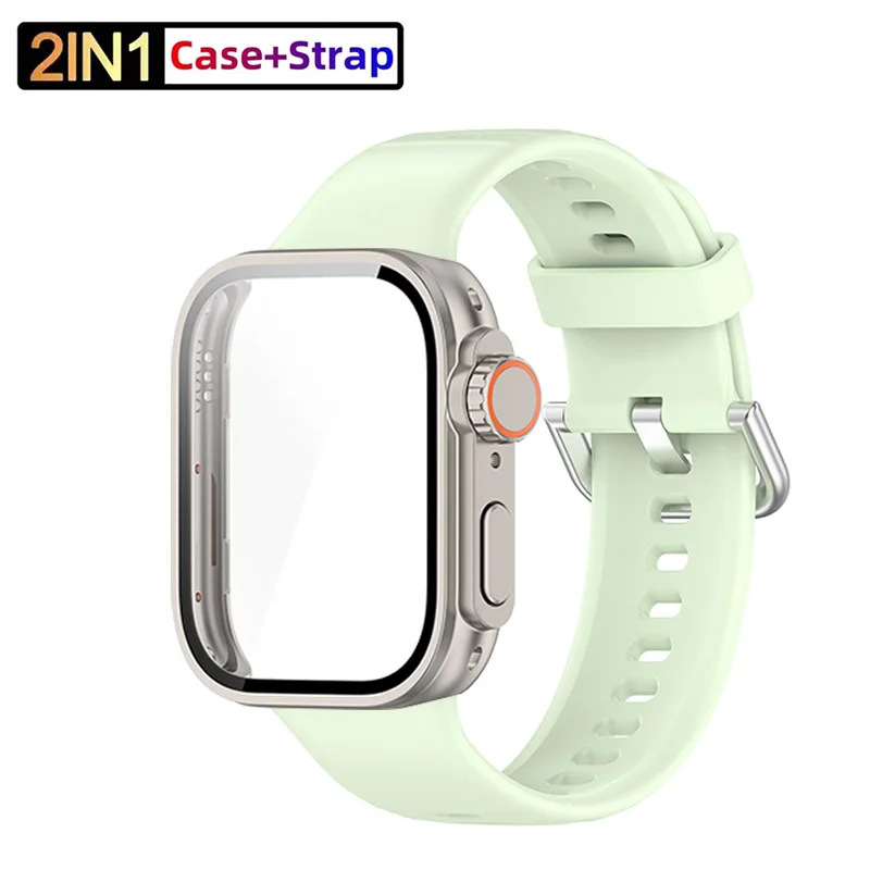 Correa de silicona para Huawei Watch Fit 3 Band con funda protectora de pantalla mejorada a Ultra2 funda para Huawei Fit 3 accesorios de muñeca: Naranja