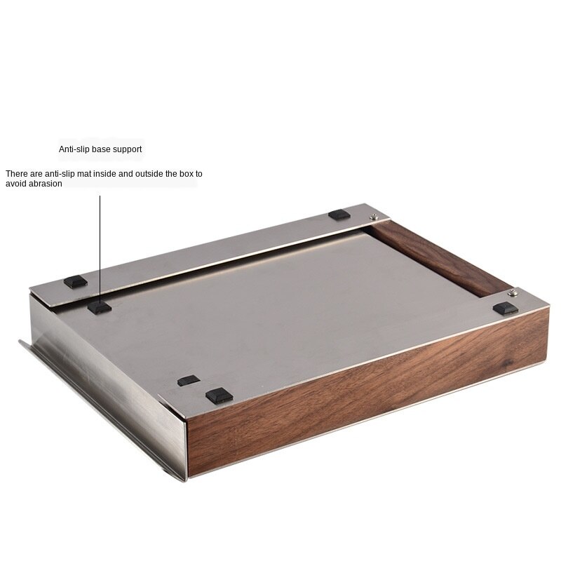 Stainless Steel Grounds Box Drawer-Type Coffee Grounds Container Slag Box Small Mini Coffee Slag Trough Coffee Utensils